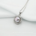 Fashion Freshwater Nice Design Pearl Pendant AAA Button 11-12mm 925 Silver Natural Pearl Pendant